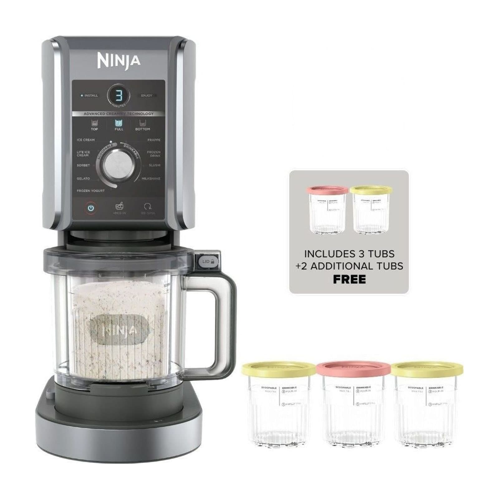 Ninja CREAMi Ice Cream Maker with Five Tubs Bundle