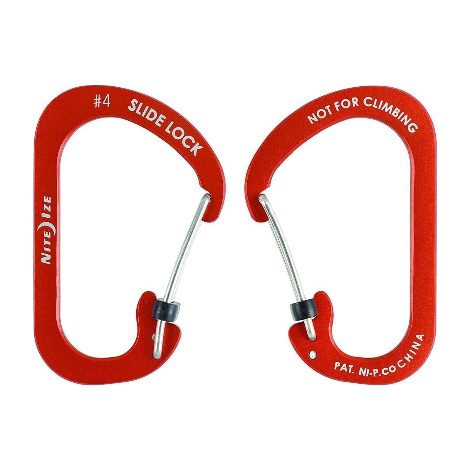 Nite Ize SlideLock Aluminium Carabiner, Size 4, Orange