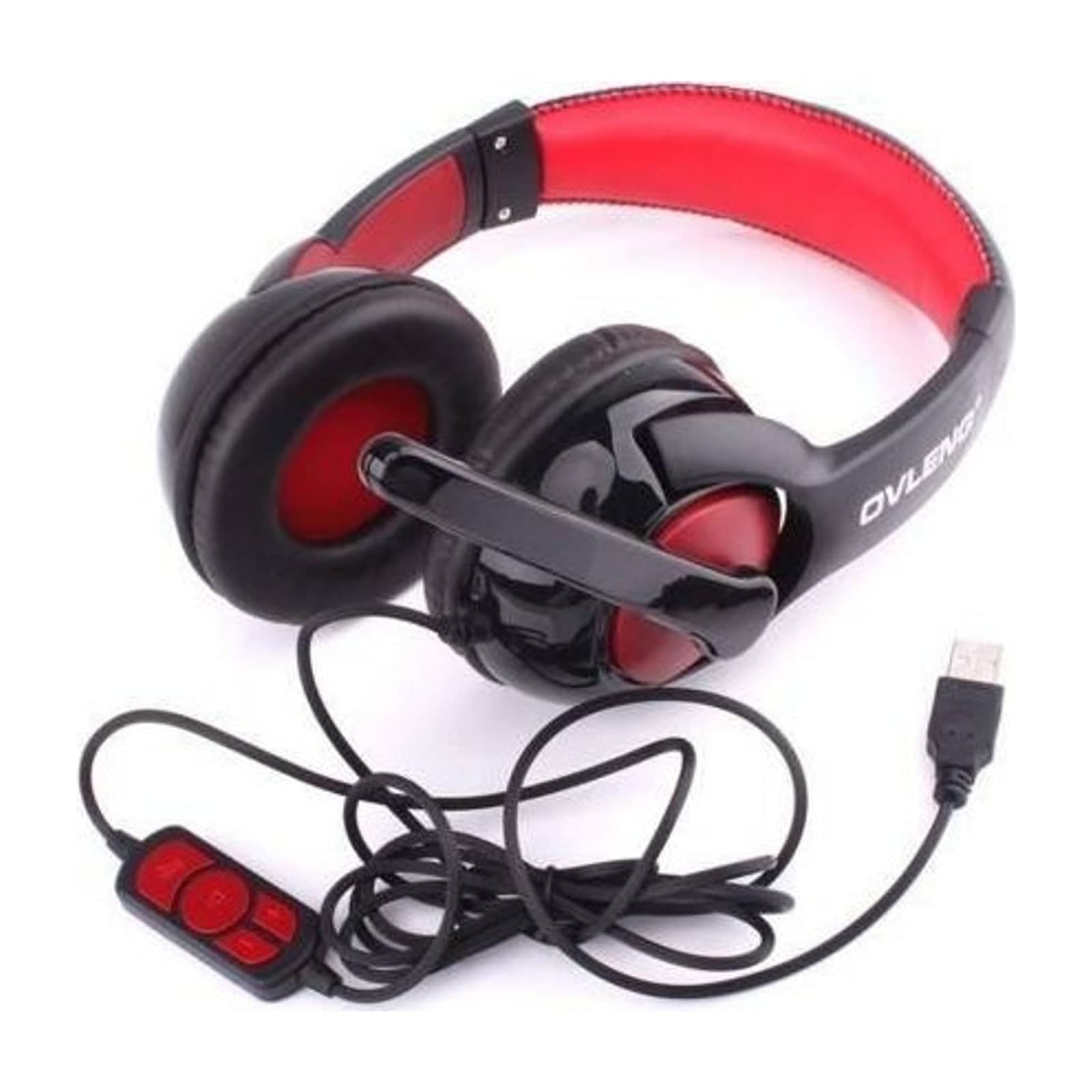 Ovleng Q10 USB Wired On-Ear Headset with Microphone, Black