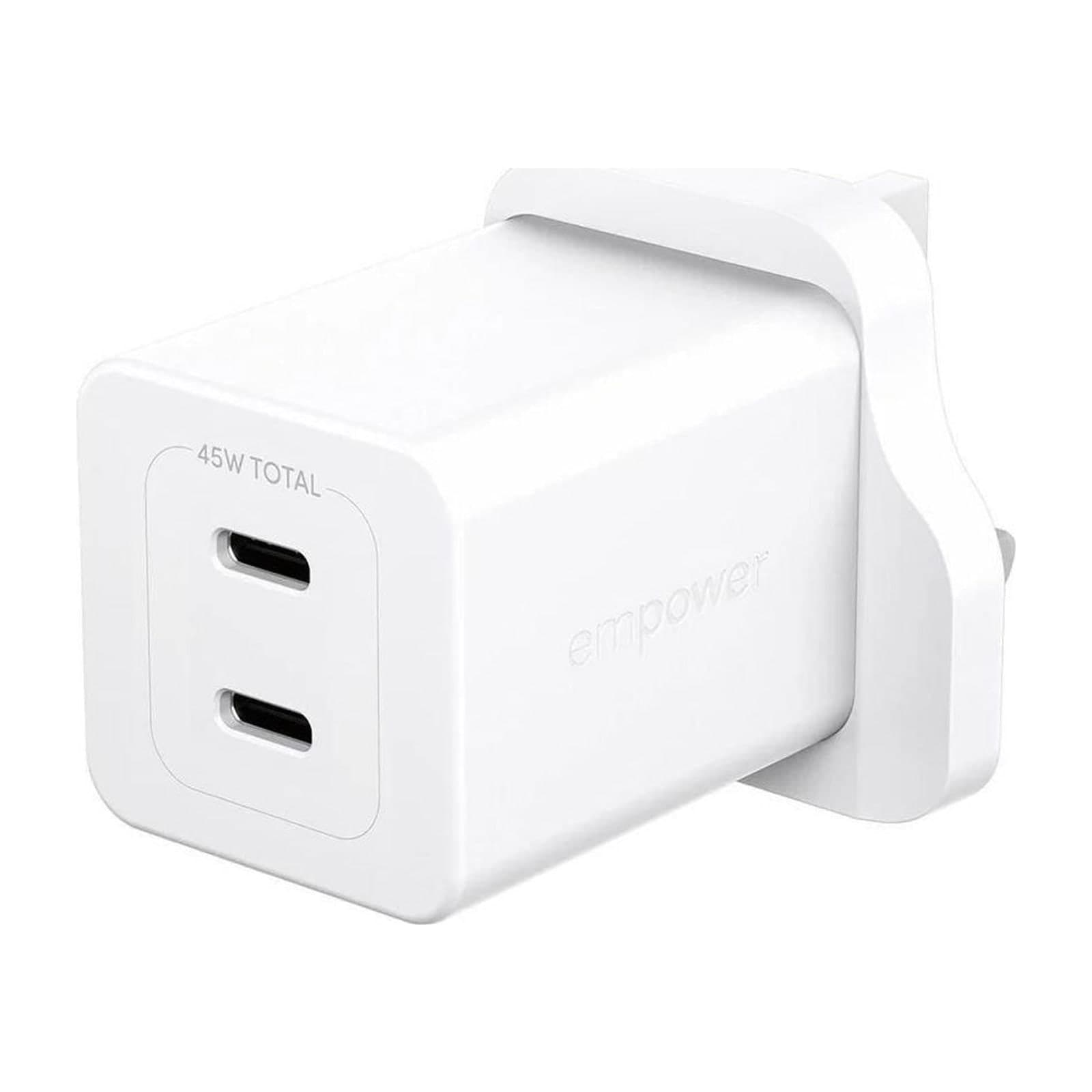 PanzerGlass Empower Turbo 2 USB-C Wall Charger, 45 W, UK Plug, Silver White