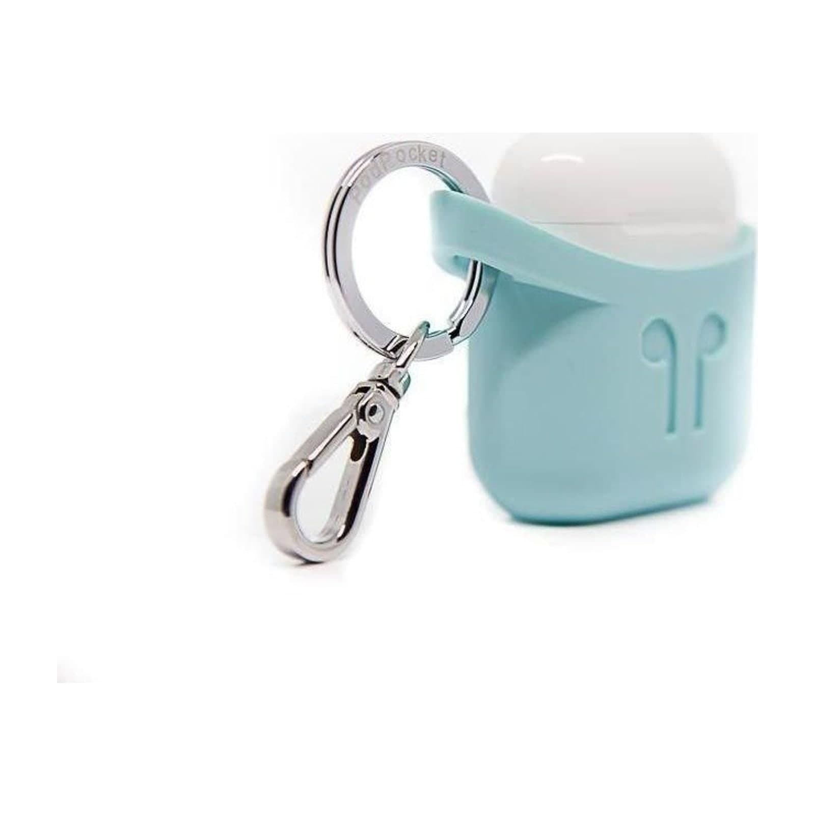 Podpocket Silicone Case for AirPods Charging Case, Aqua Blue