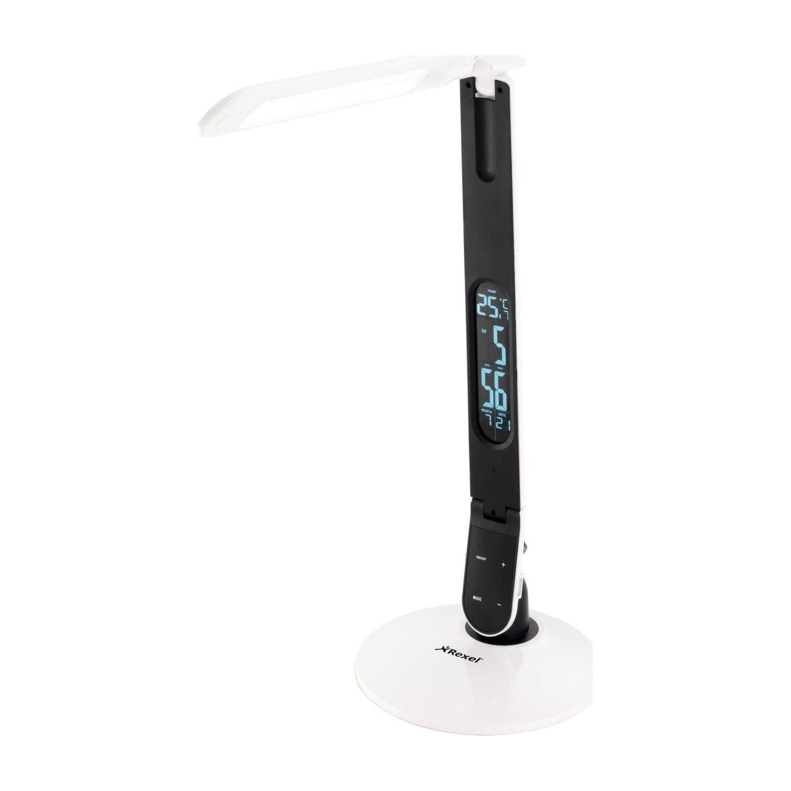 Rexel ActiVita Strip+ Daylight Desk Lamp with Clock, White