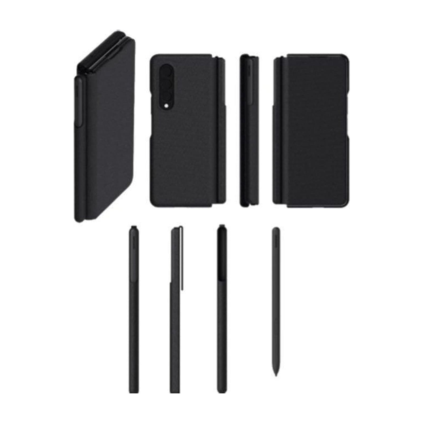 Samsung Leather Flip Cover with S Pen for Galaxy Z Fold3, Black — alternate view