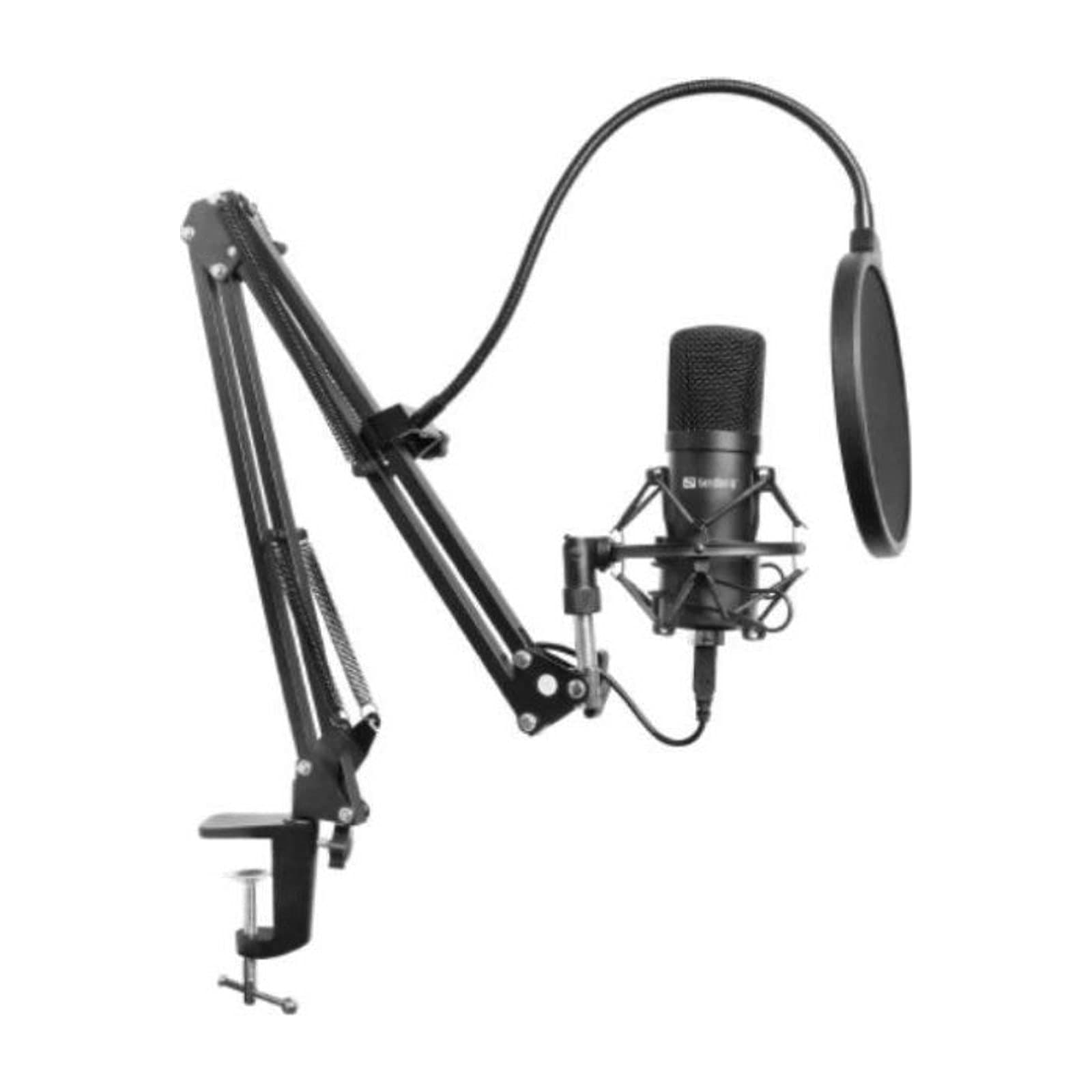 Sandberg Streamer USB Microphone Kit, Black