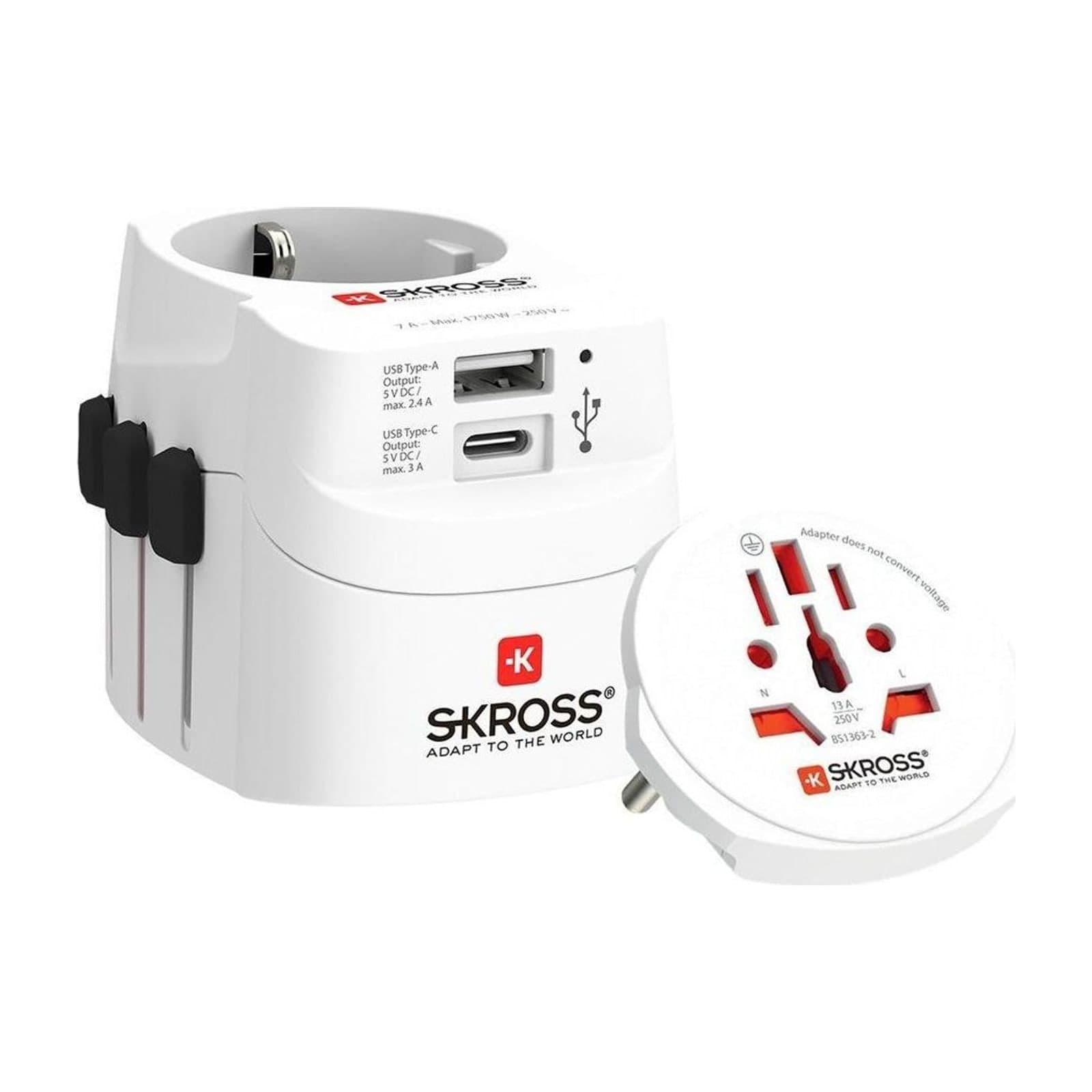 SKROSS Pro Light USB Charger with Cable, White