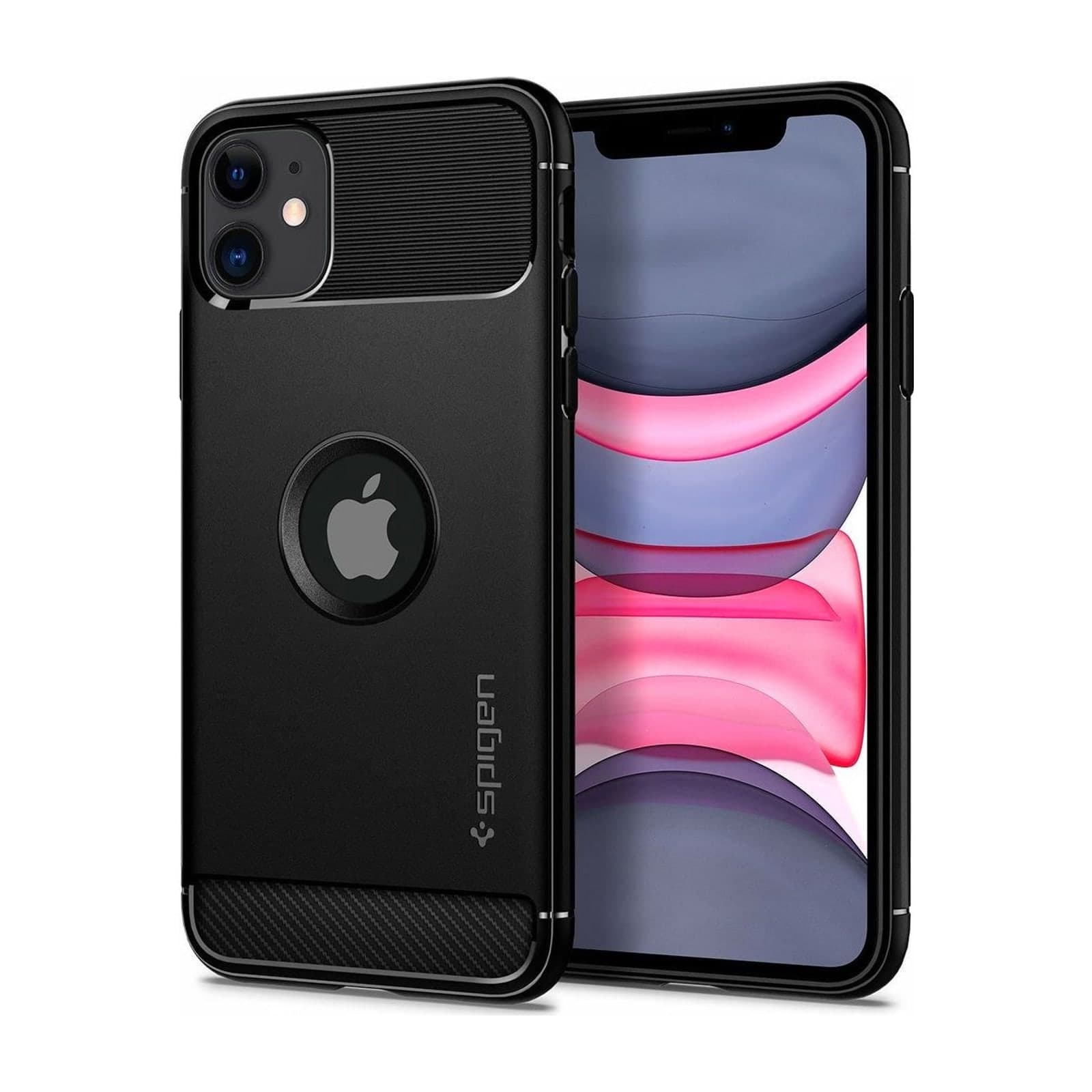 Spigen Rugged Armor 076CS27183 Case for iPhone 11, Matte Black — alternate view