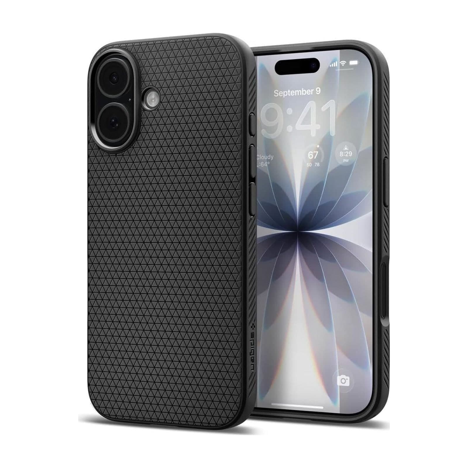 Spigen Liquid Air case for iPhone 17, Matte Black