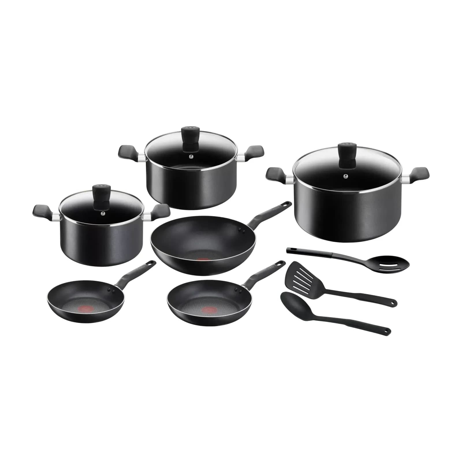 Tefal Super Cook B459SC84 12-Piece Cookware Set, Black