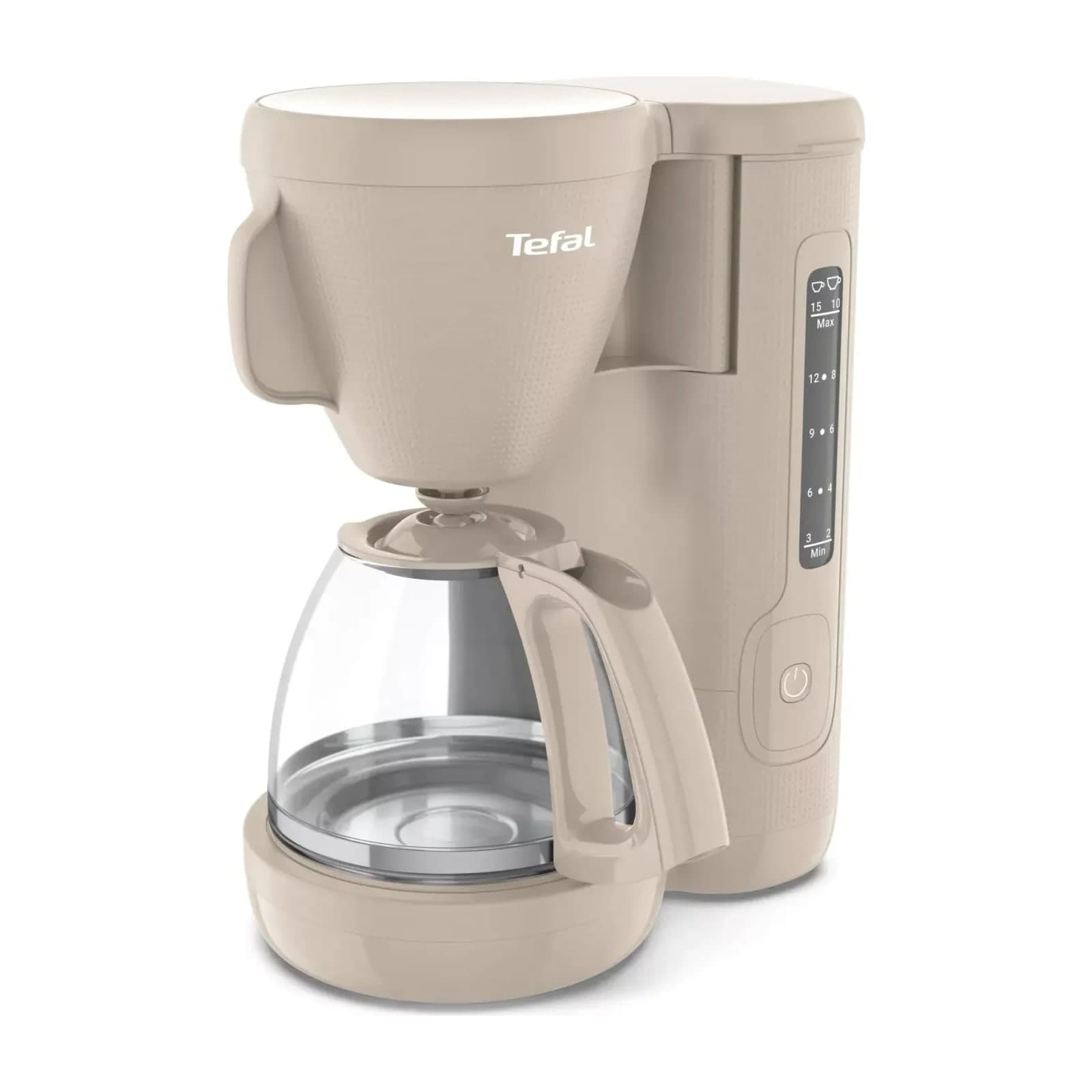 Tefal CM2M1B27 Morning Filter Coffee Maker, 1.25 L, 1000 W, FairGrey