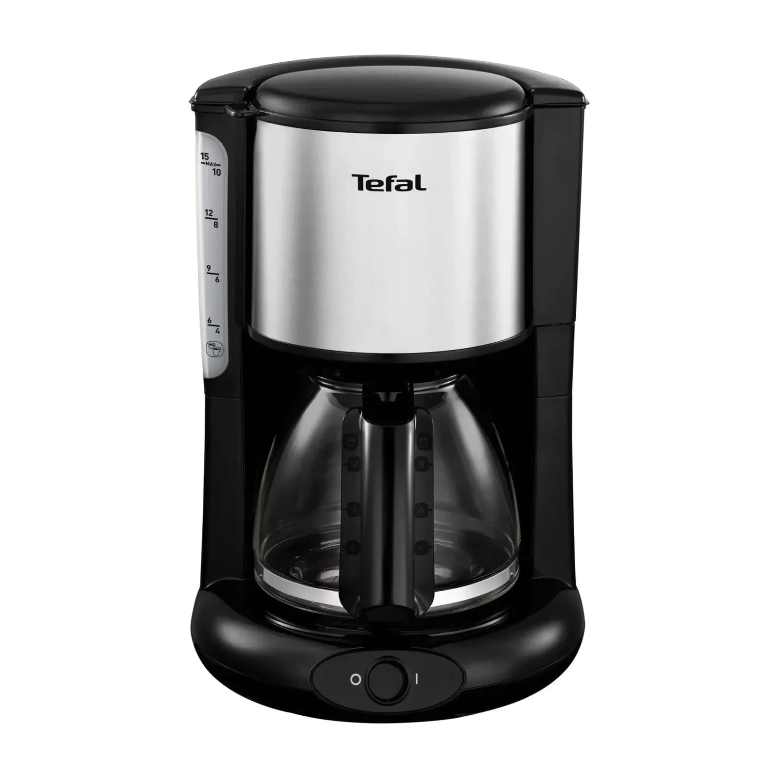 Tefal CM361827 filter coffee maker, 1.25 L, black with a glass carafe