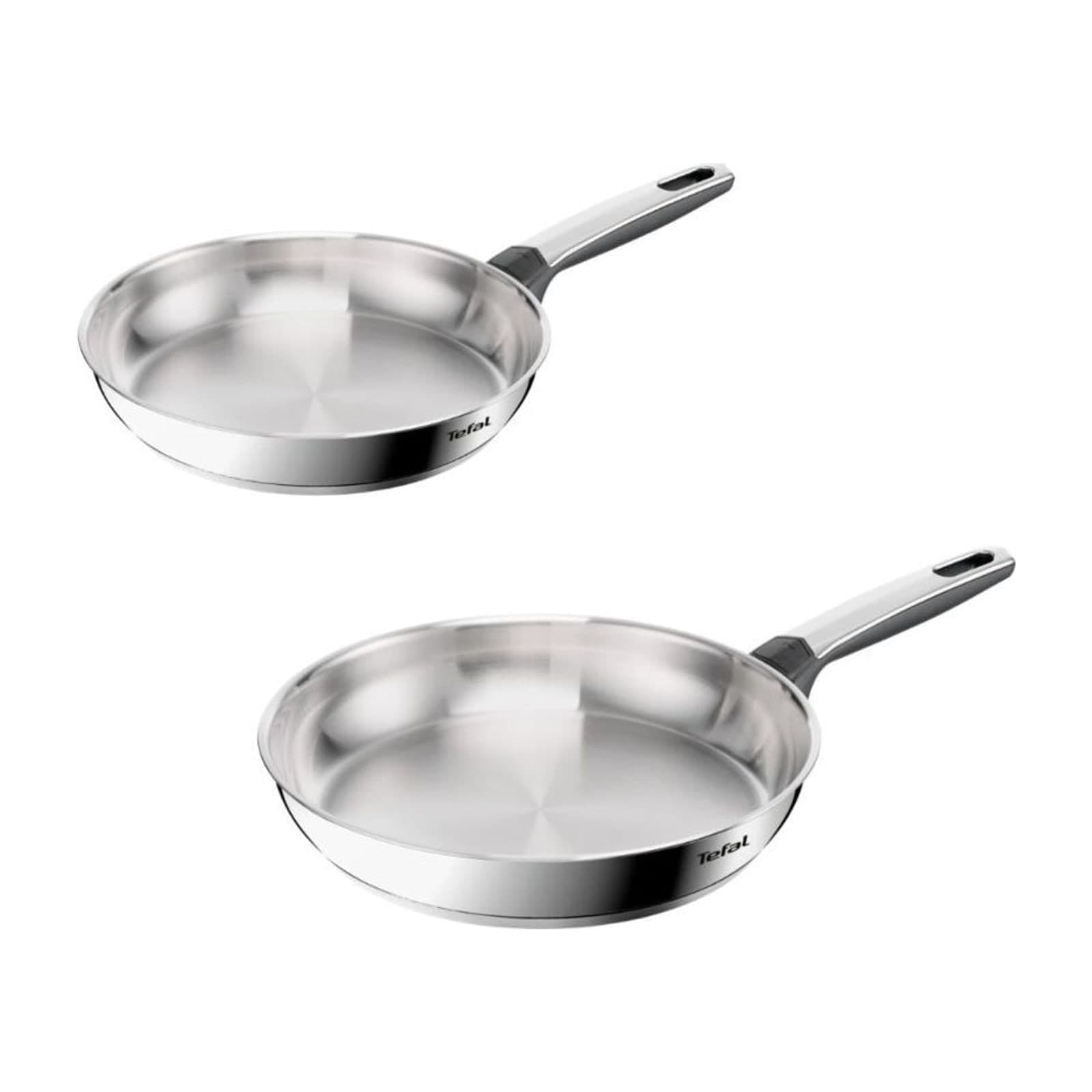 Tefal Emotion+ E335S234 2-Piece Stainless Steel Frying Pan Set, 24 cm and 28 cm