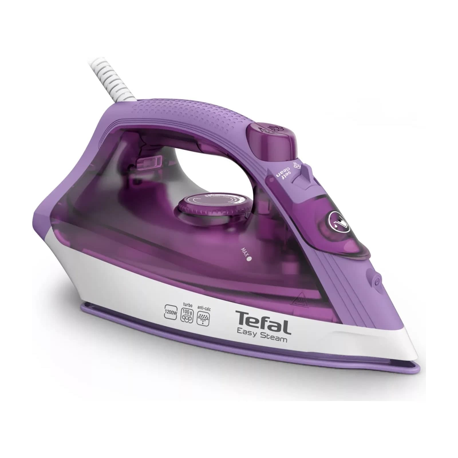 Tefal Easy Steam FV1953M0 Steam Iron, 1200 W, Ceramic Soleplate, Lilac
