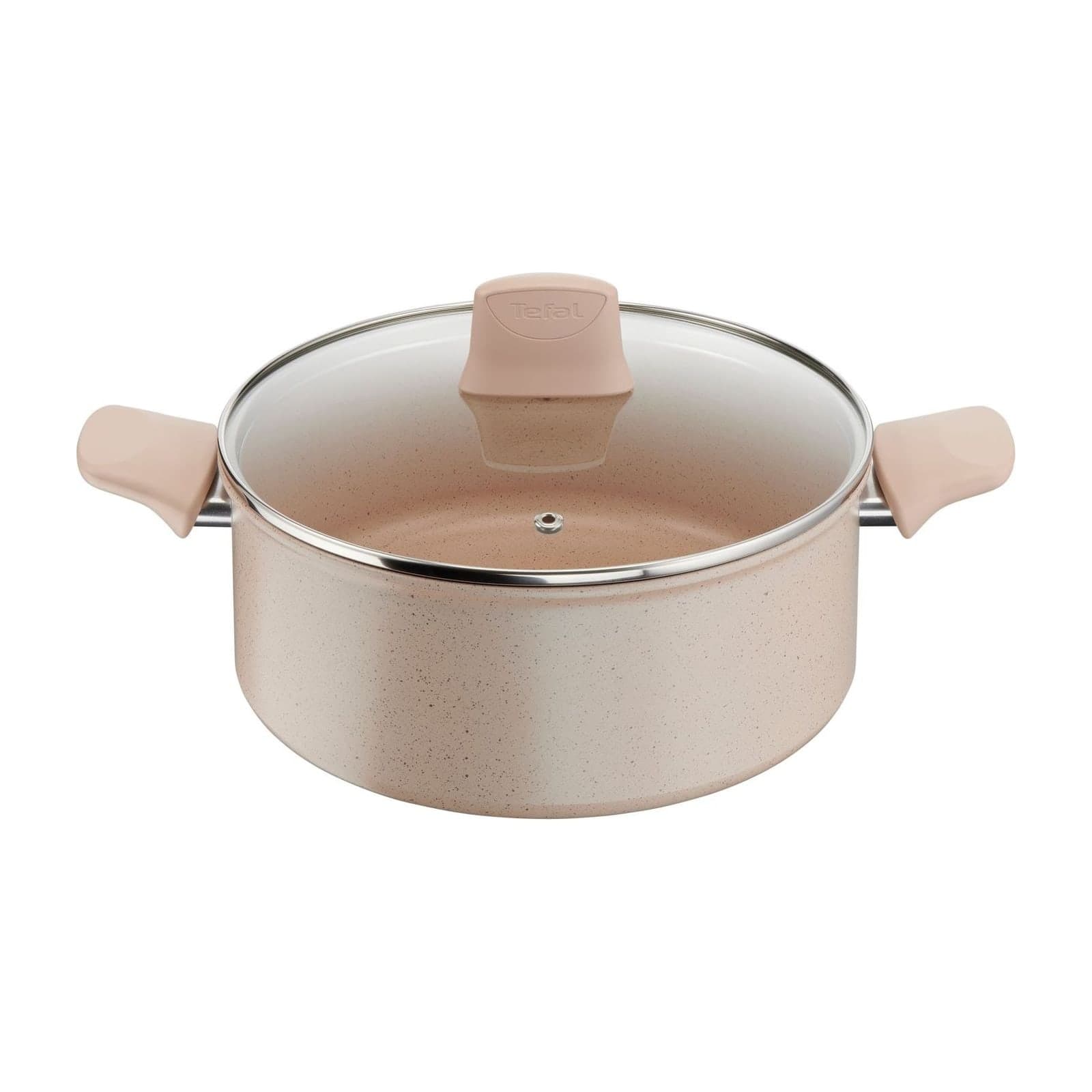 Tefal Delight G2934602 stewpot with glass lid, 24 cm, beige speckled finish