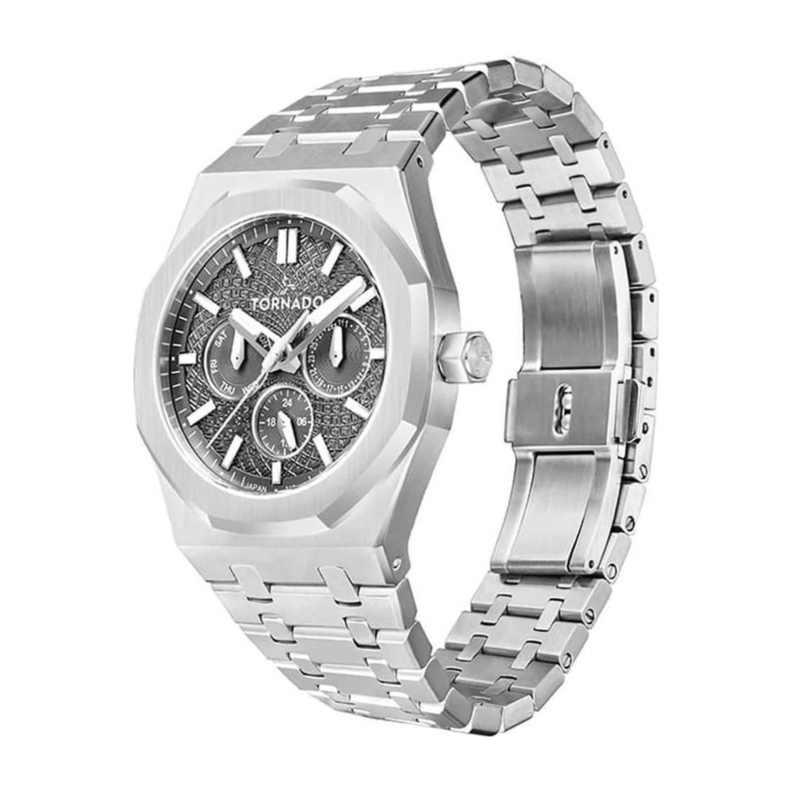 Tornado T23104-SBSX Men's Multi-Function Watch, 41 mm, Steel Bracelet, Grey Dial — alternate view