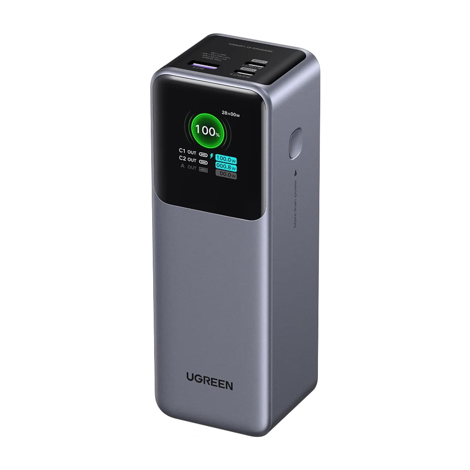 UGREEN Nexode 35525 Power Bank 25,000 mAh, 200 W, silver, with display