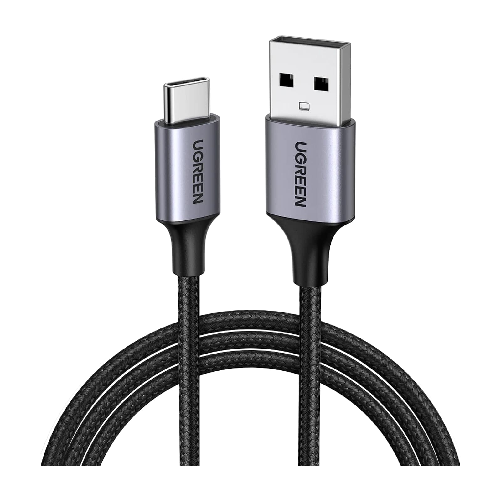 UGREEN 60126P USB-A to USB-C braided cable, coiled