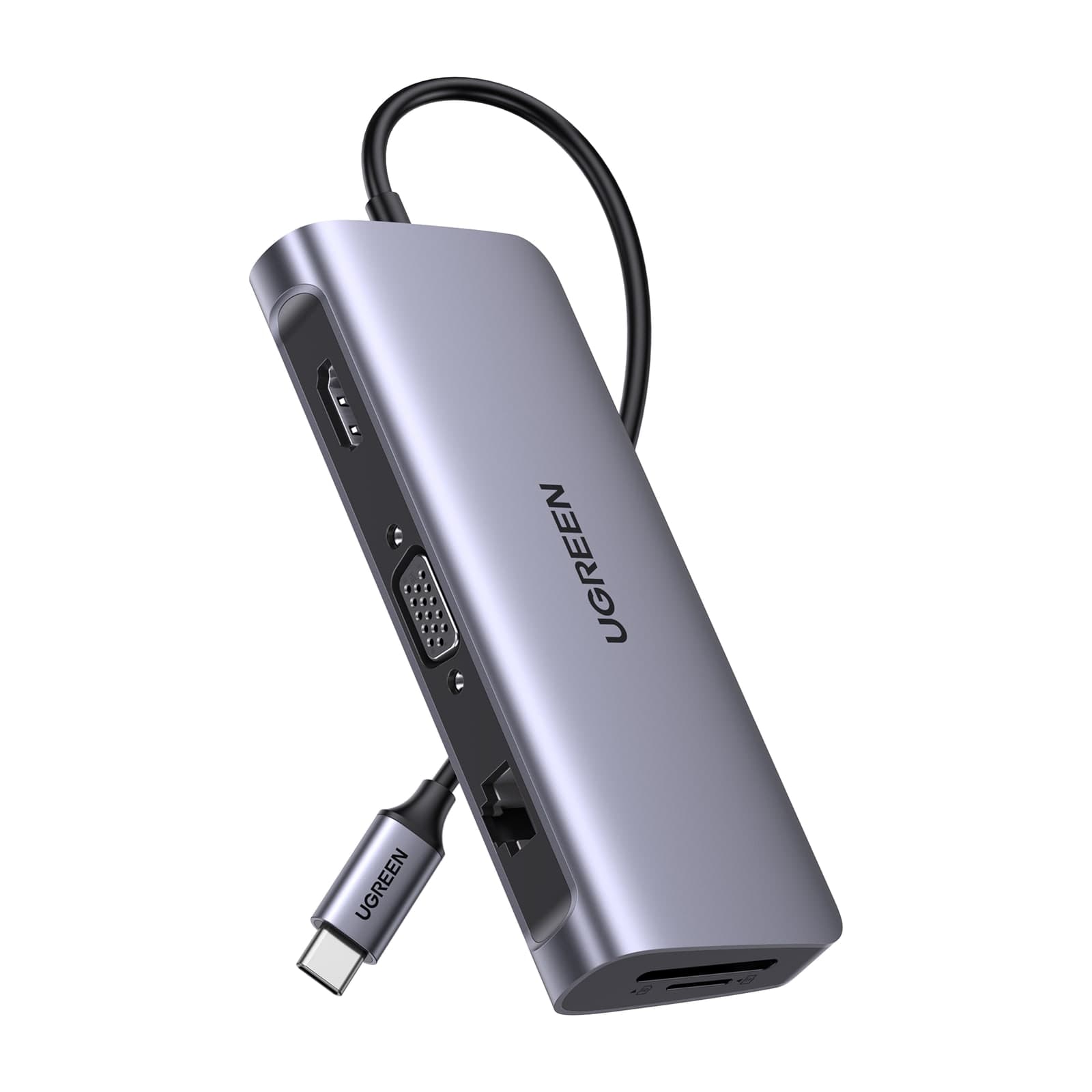 UGREEN 80133 USB-C hub, 10-in-1, silver