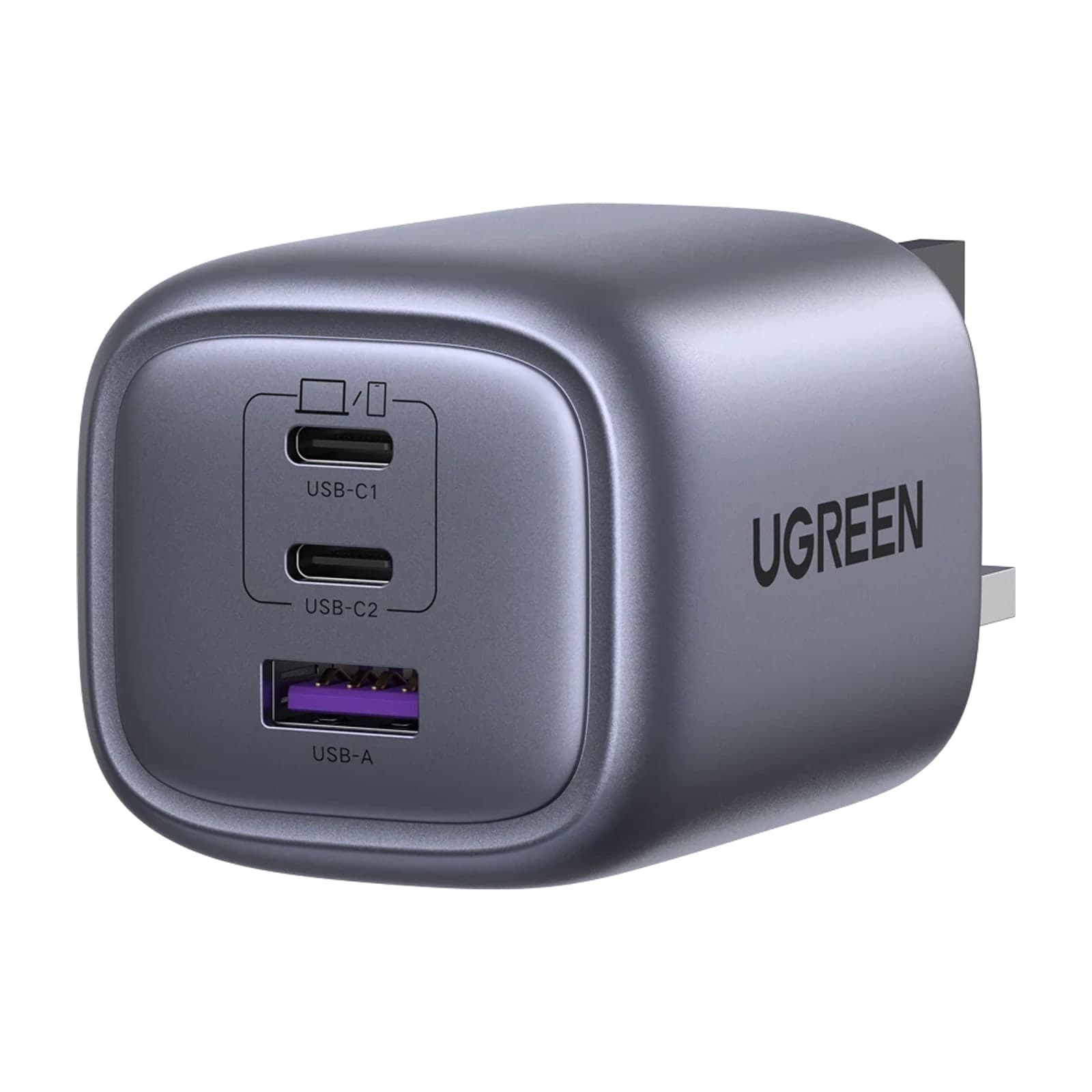 UGREEN Nexode 90663 GaN Charger 65 W, grey, two USB-C and one USB-A