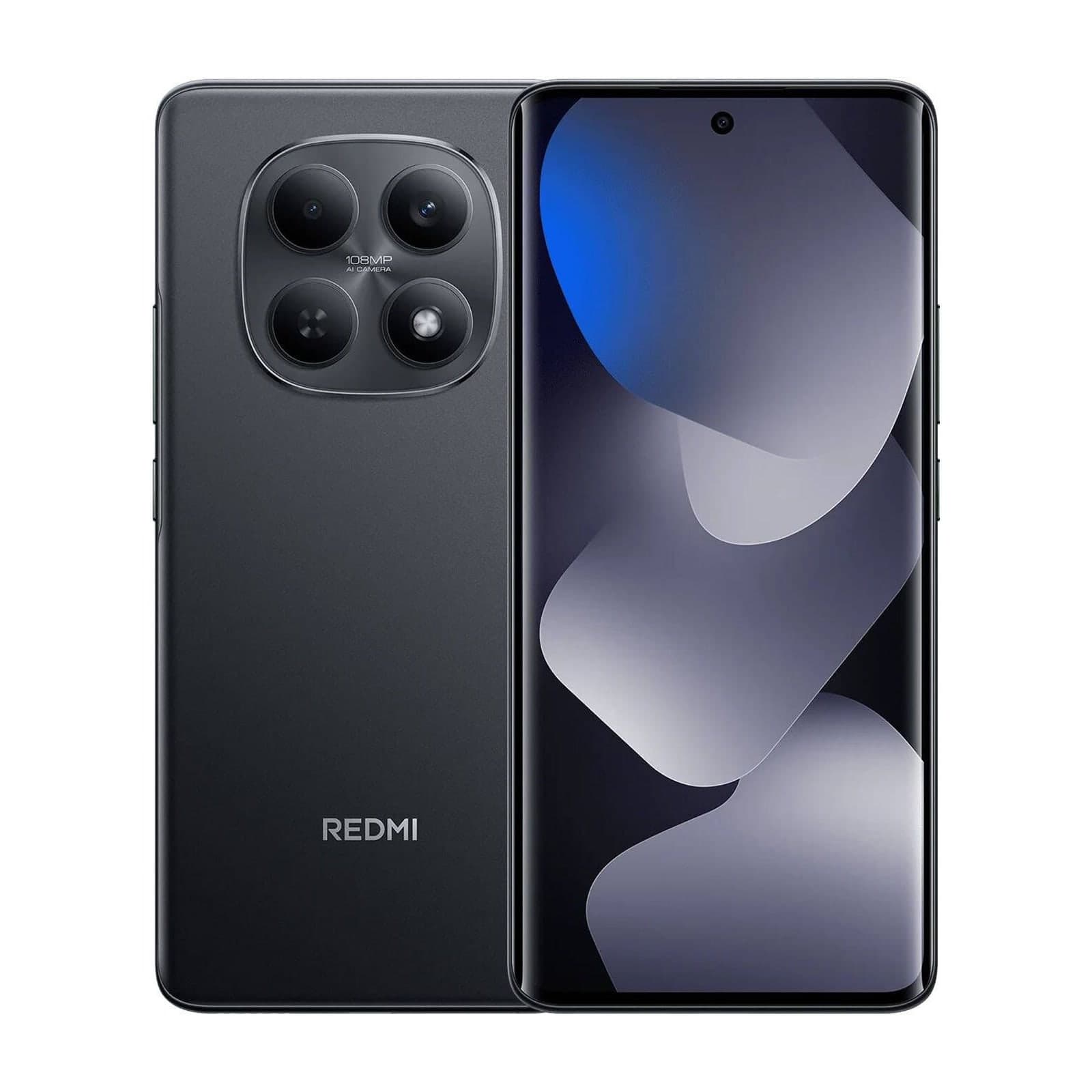 Xiaomi Redmi Note 15 in black, back and front