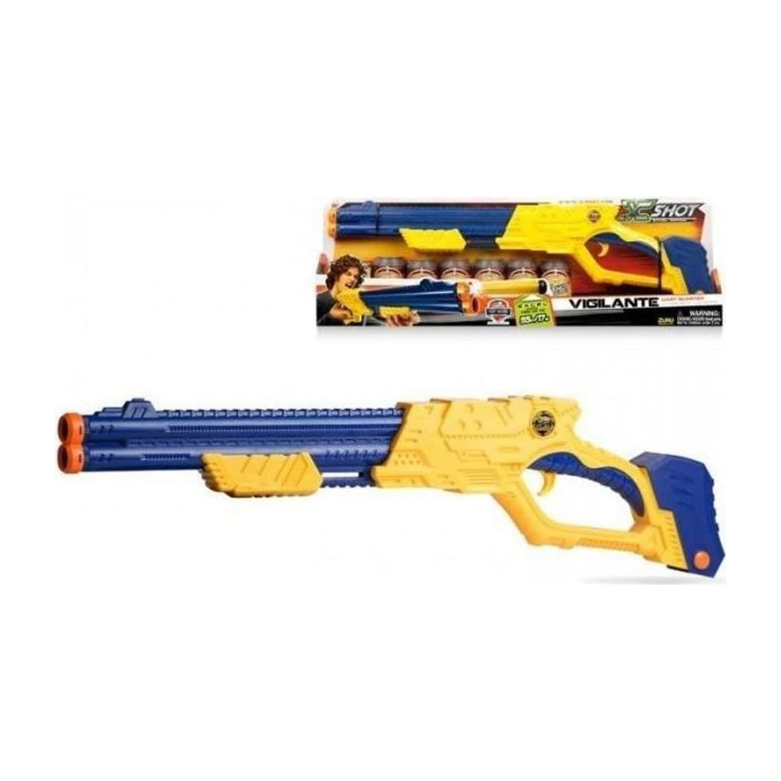 Zuru X-Shot Excel Vigilante Dart Blaster with 10 Darts and 6 Target Cans