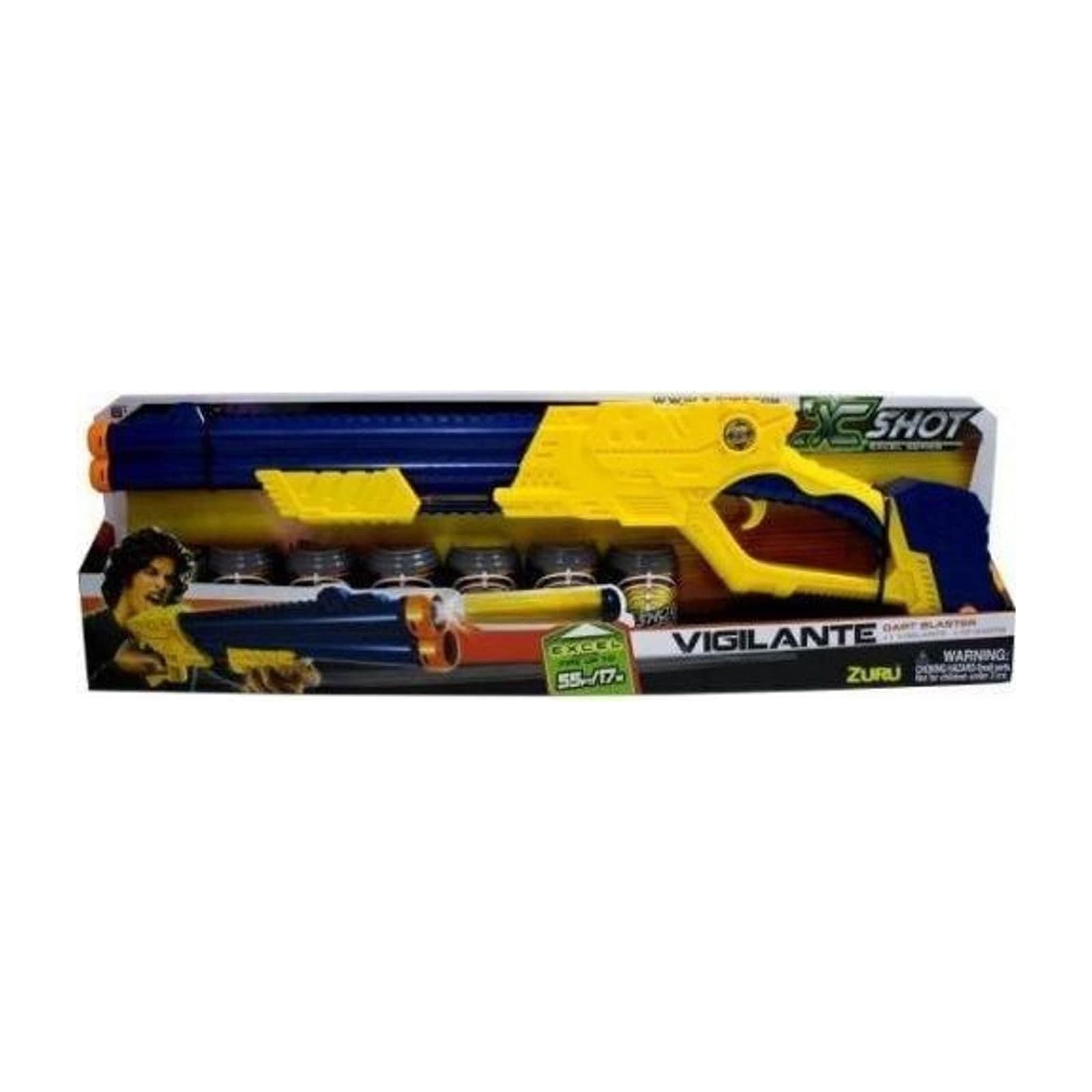 Zuru X-Shot Excel Vigilante Dart Blaster with 10 Darts and 6 Target Cans — alternate view