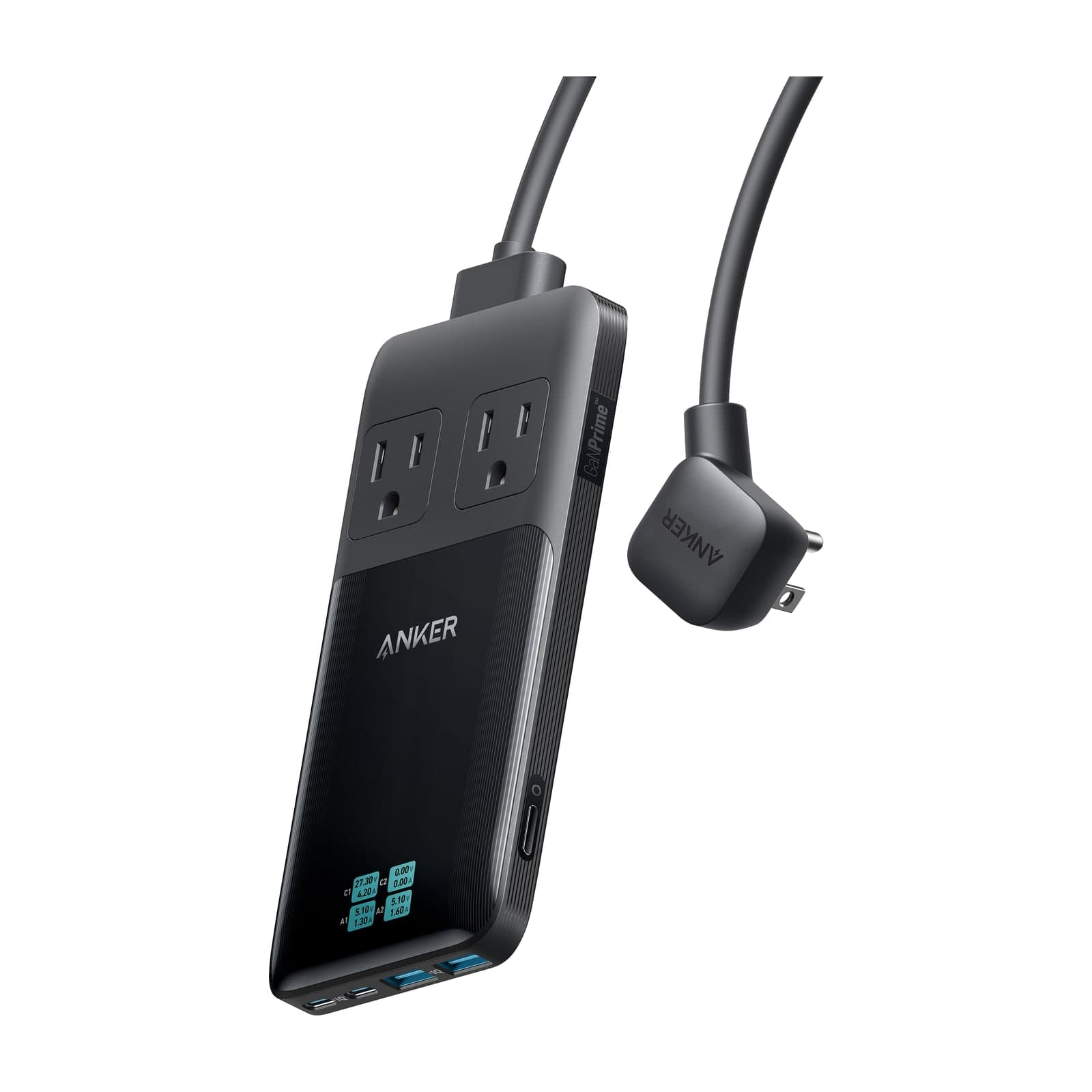Anker Prime 6-in-1 charging station, 140 W, black with front port face