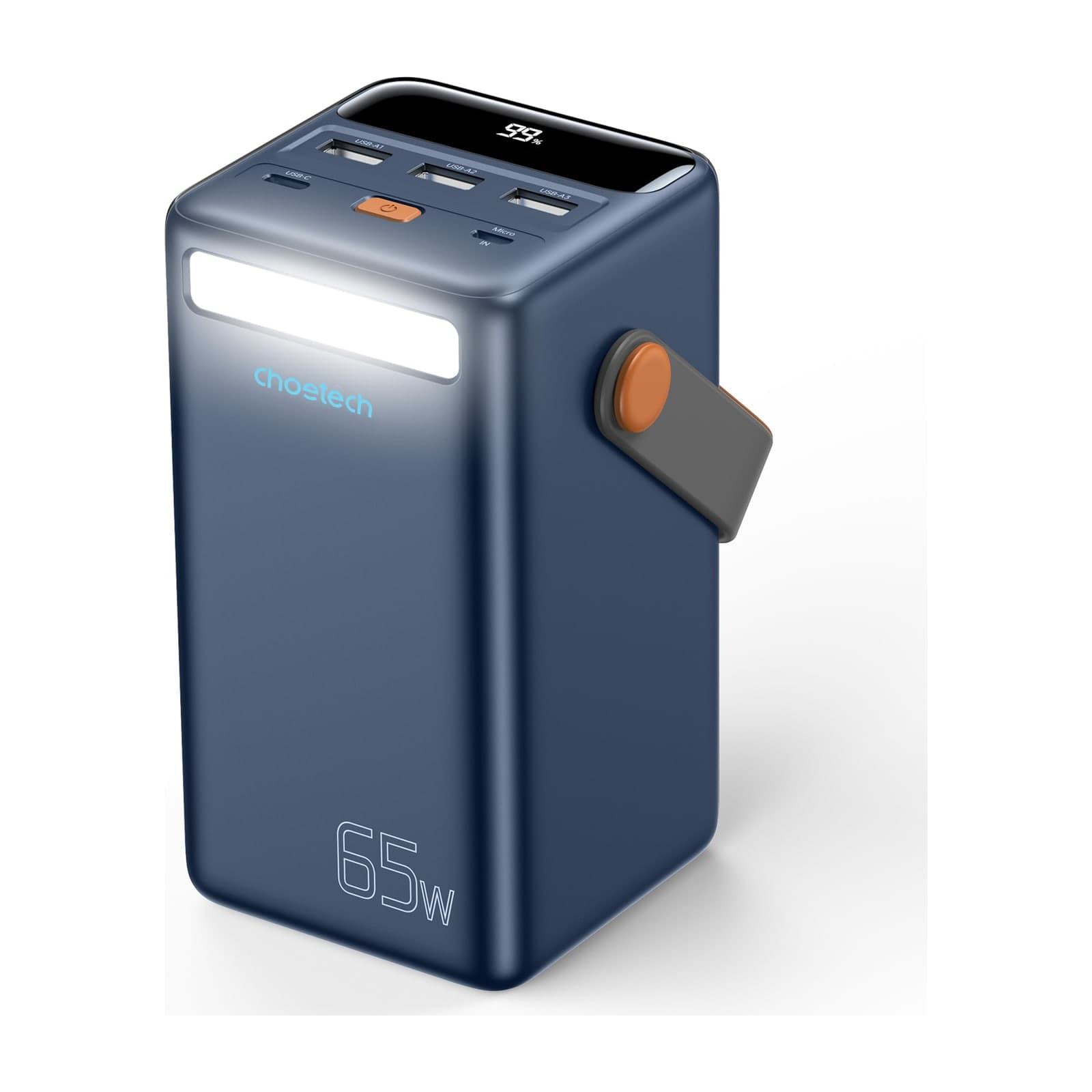 Choetech PowerLeap B664 High-Capacity Power Bank, 50000 mAh, 65 W, Blue