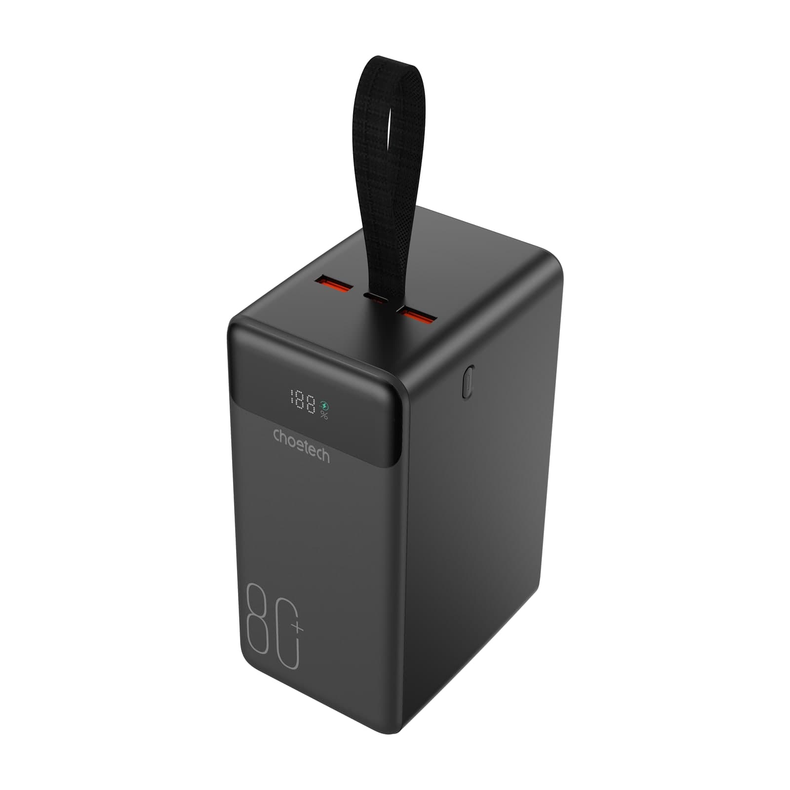 Choetech PowerLeap B776 High-Capacity Power Bank, 80000 mAh, 22.5 W, Black