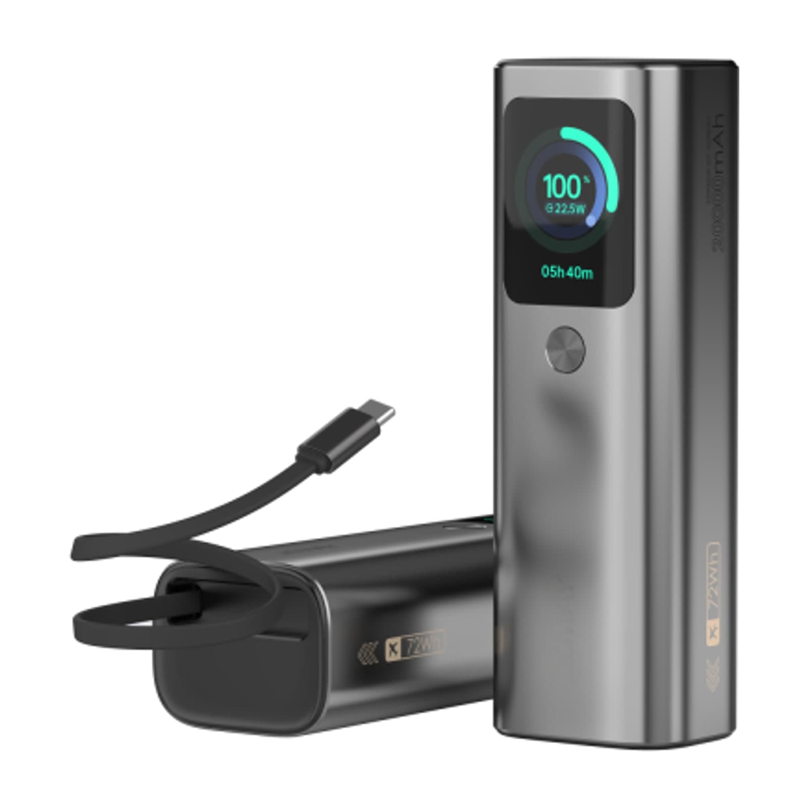 Choetech PowerLeap B816 Power Bank, 20000 mAh, 100 W, TFT Display, Grey