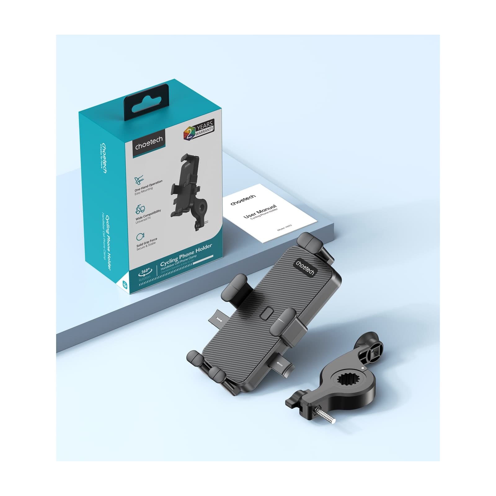 Choetech NexMount H092 Bicycle Phone Holder, Wrap-Around Locking Clamp — alternate view