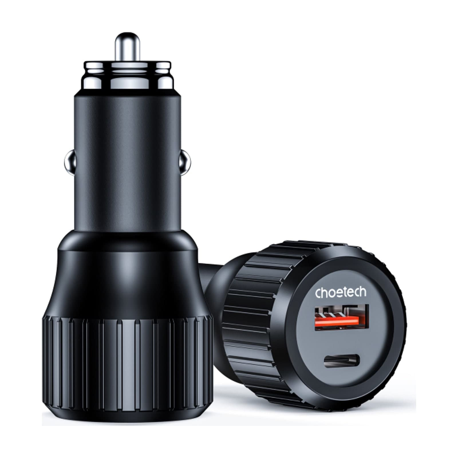 Choetech ZapUp TC0010 63W Car Charger, 45W USB-C and 18W USB-A, Black