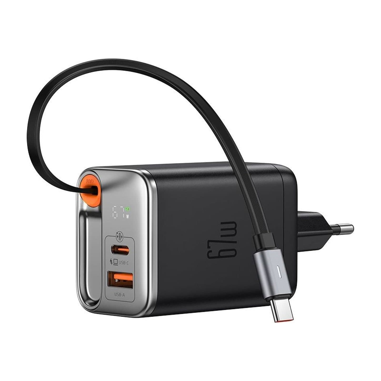 Mcdodo CH-410 FreeGo GaN Charger 67 W with Retractable USB-C Cable, EU Plug — alternate view