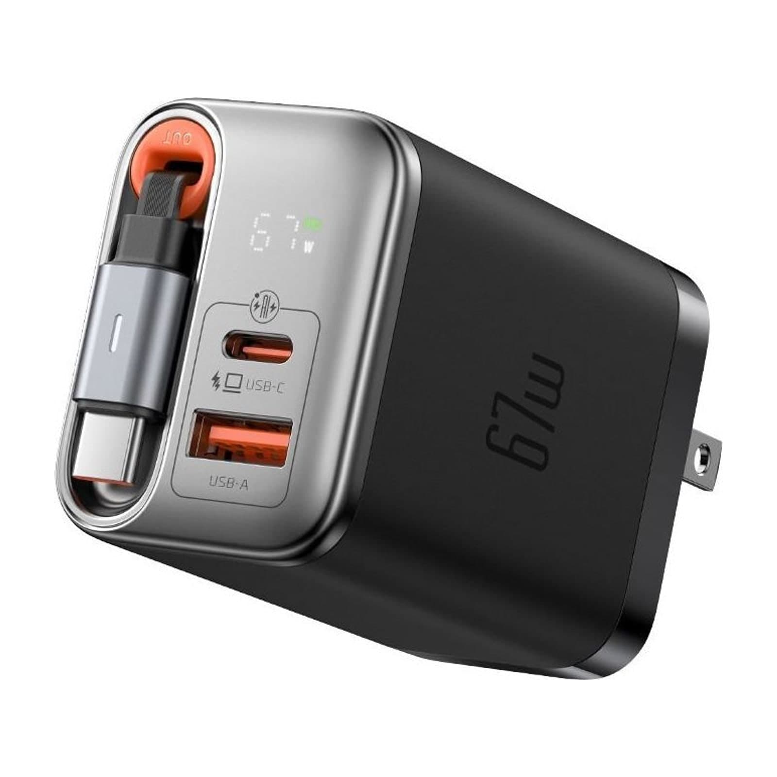 Mcdodo CH-411 FreeGo GaN Charger 67 W with Retractable USB-C Cable, Compact Body