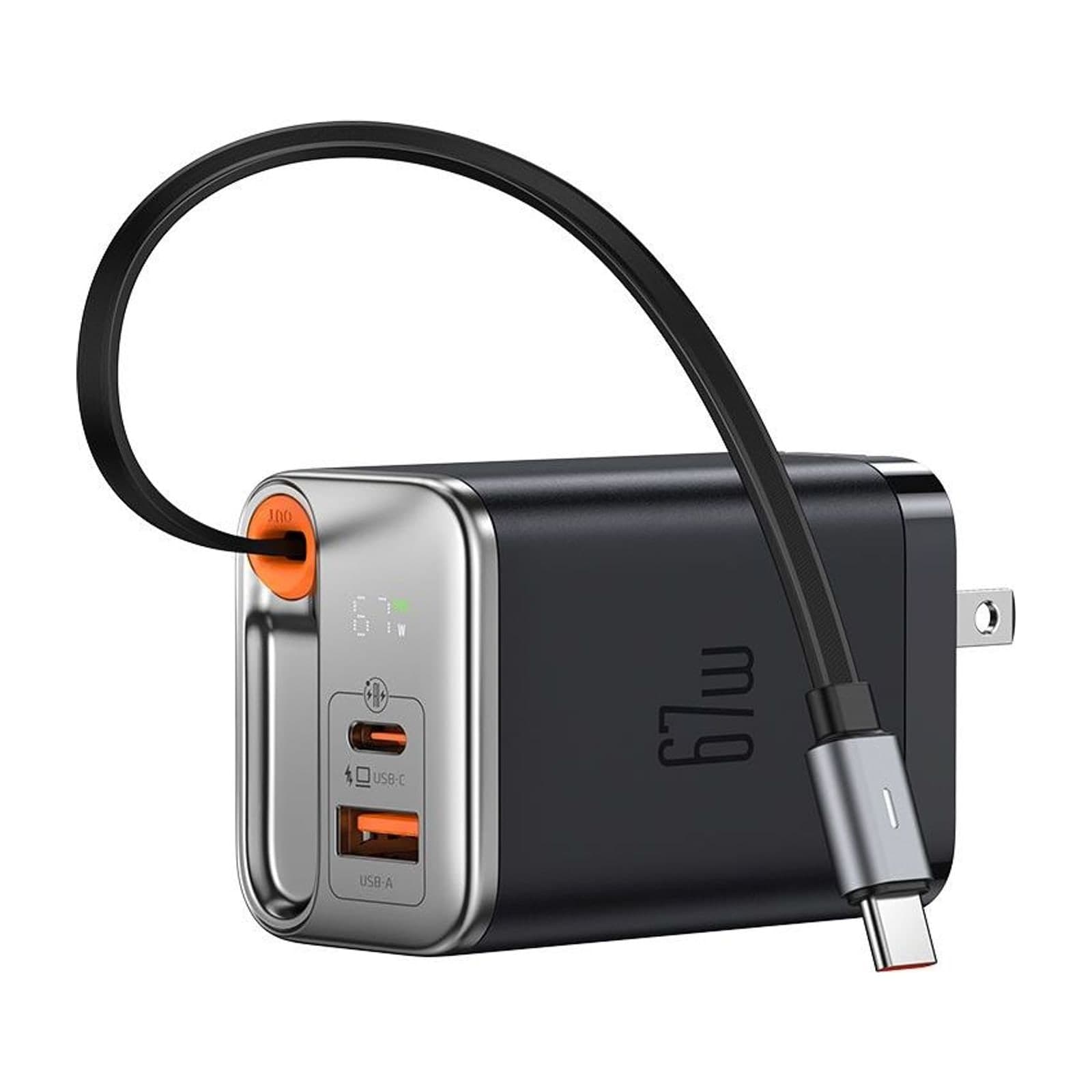 Mcdodo CH-411 FreeGo GaN Charger 67 W with Retractable USB-C Cable, Compact Body — alternate view