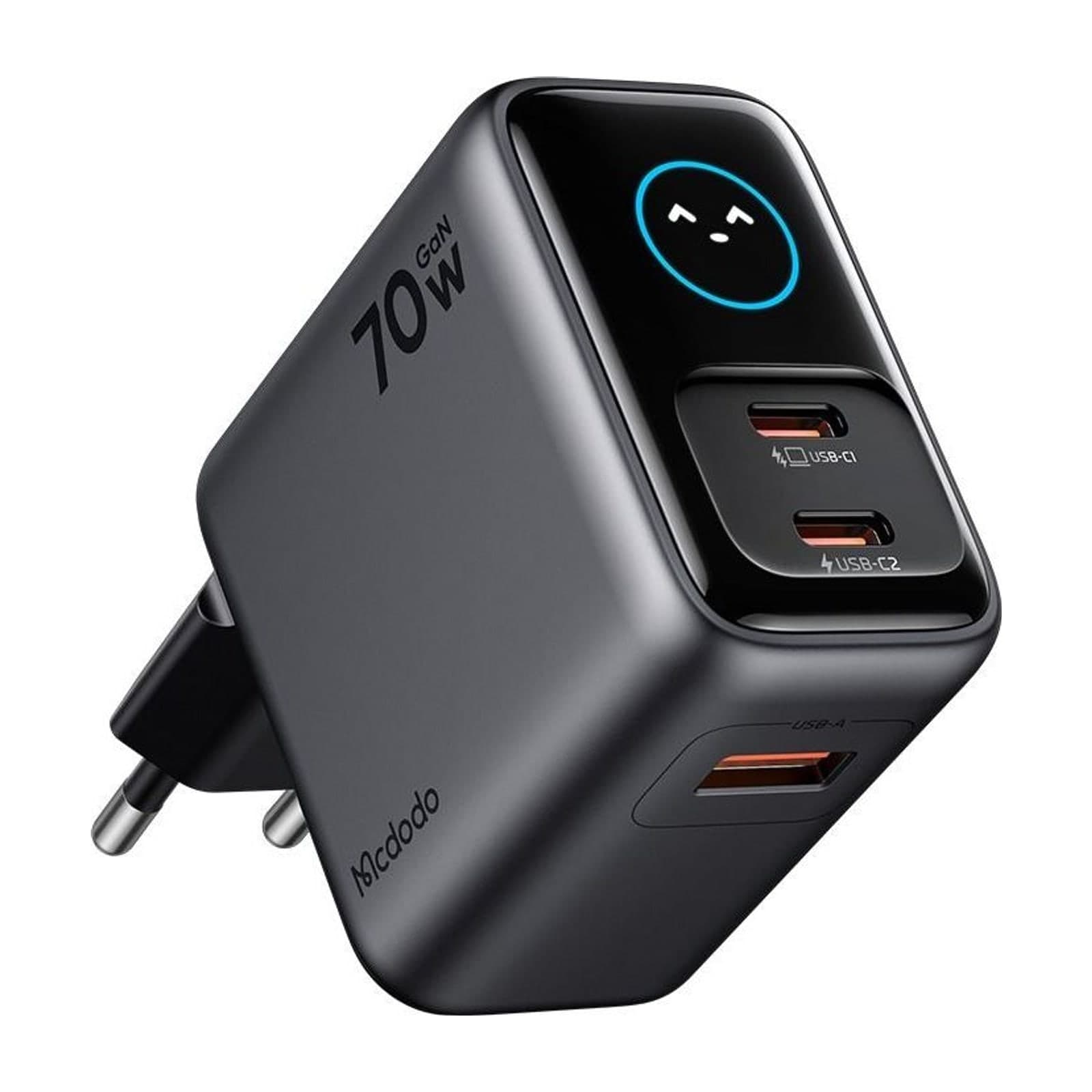 Mcdodo CH-419 GaN Charger 70 W with Colour Display, 2 USB-C and 1 USB-A