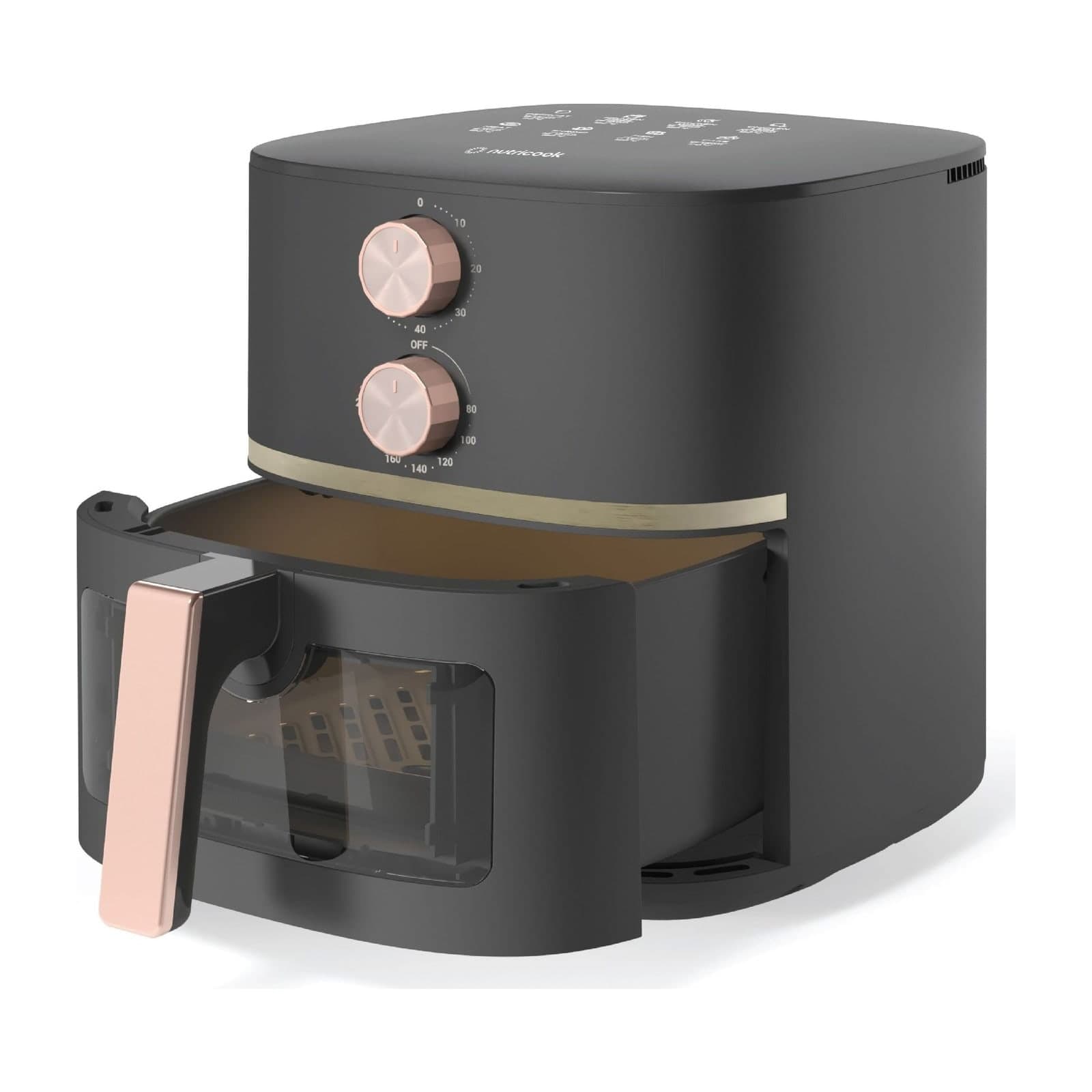 Nutricook Air Fryer Essentials Classic Vision AFE152M-RG, 5.2 L, Rose Gold — alternate view