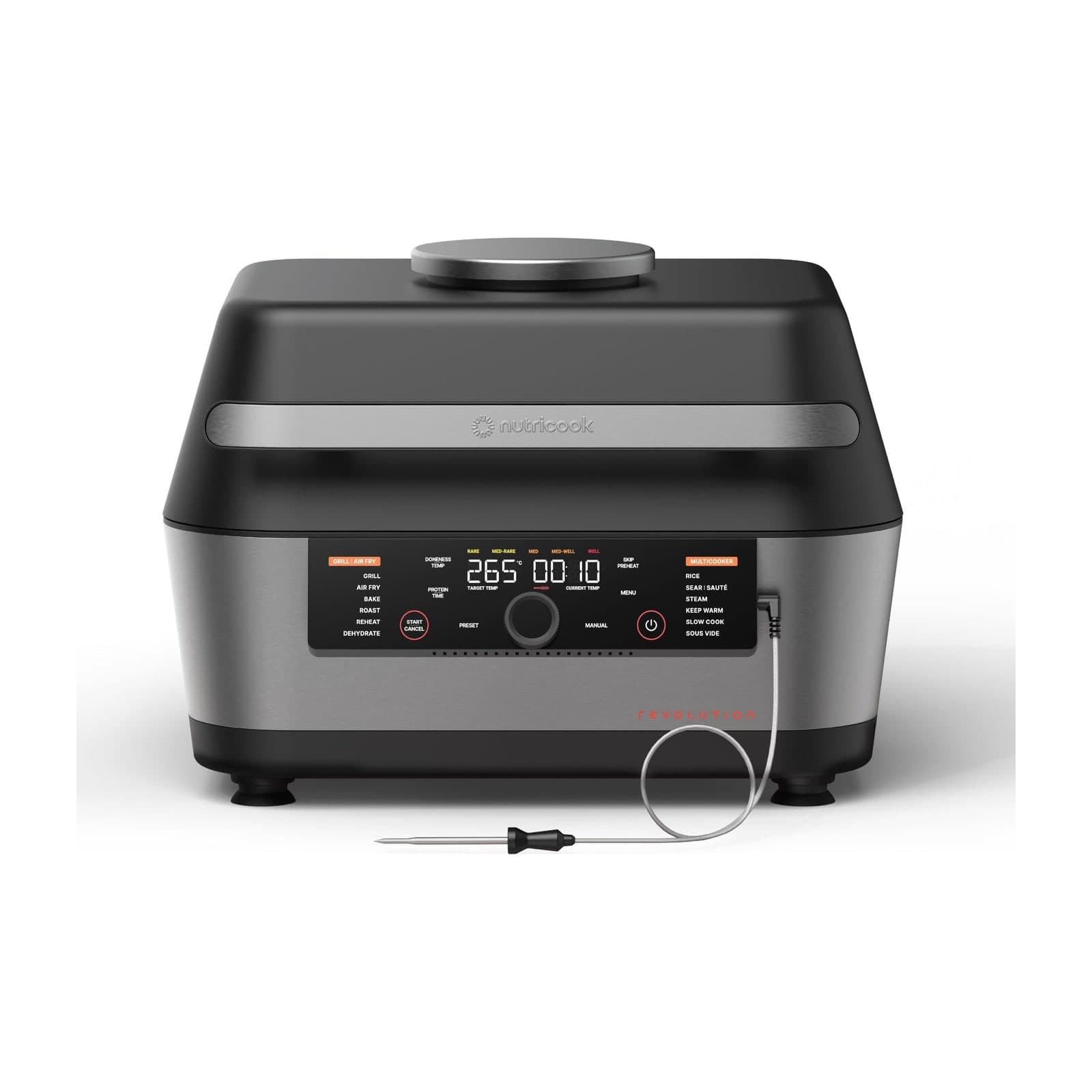 Nutricook Revolution RG600 12-in-1 Grill, Air Fryer and Multicooker, 8.5 L