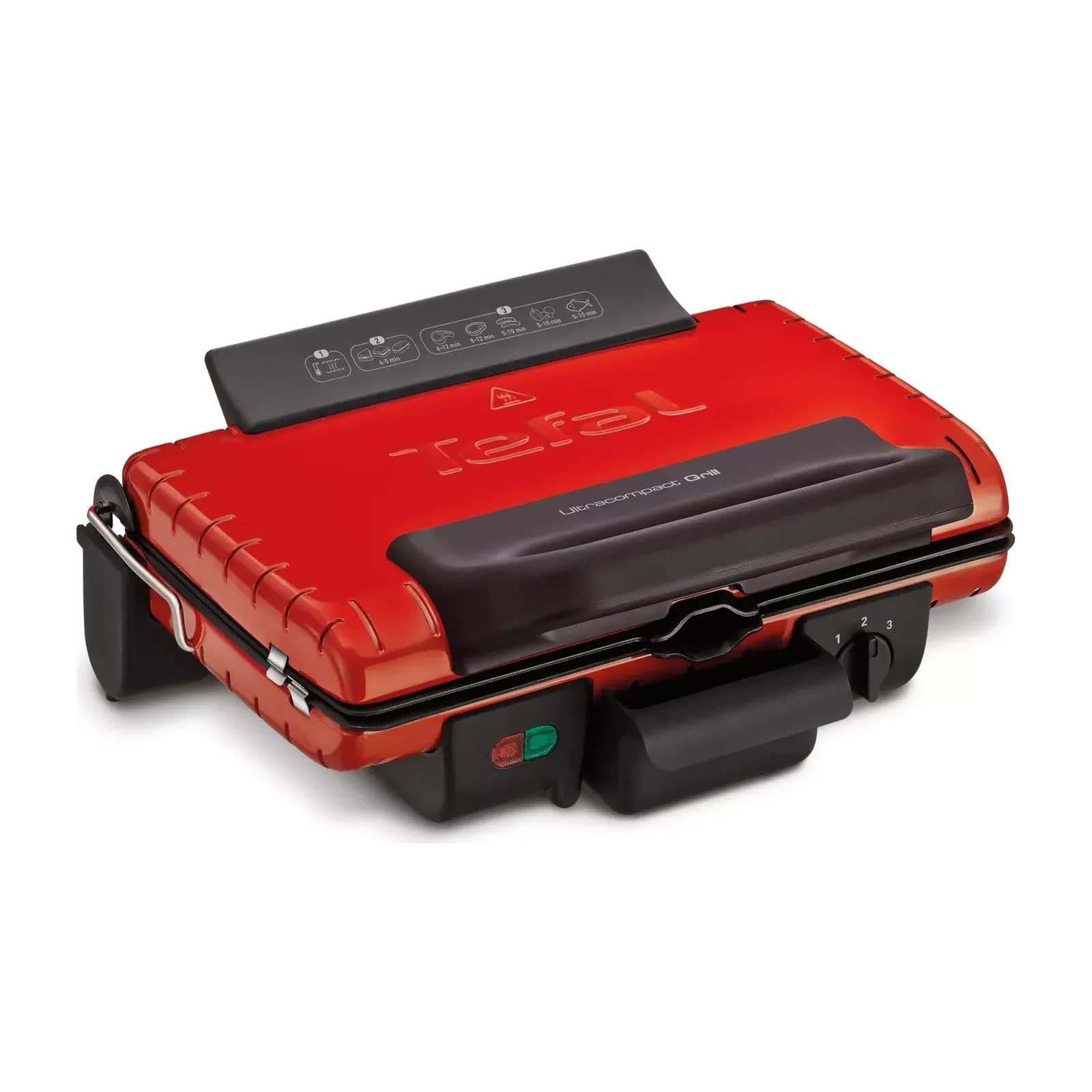 Tefal Ultracompact GC302528 contact grill, red, closed